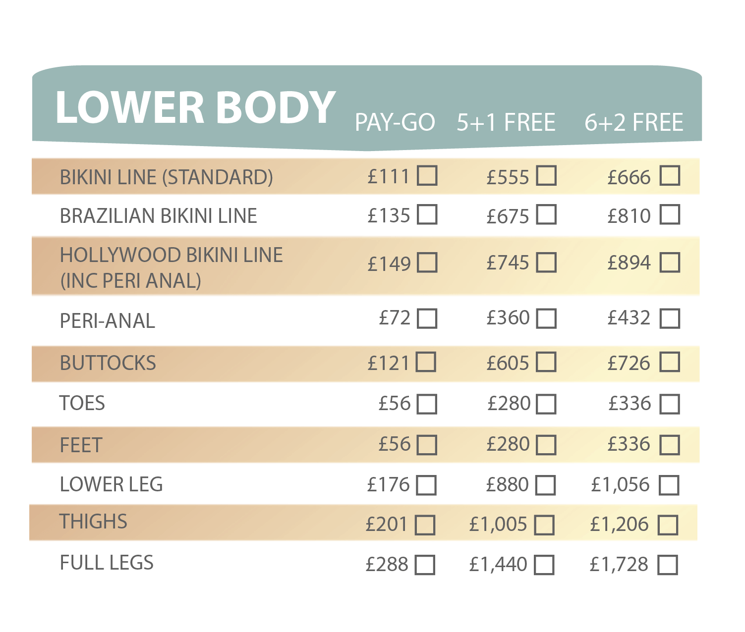 Lower body laser ahir removal prices wimbledon clinic aesthetics