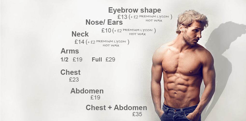 male waxing cost in wimbledon upper body